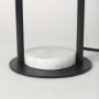 69702 - Sarah 15.0L x 10.0W x 22.2H Arched Black Metal W/Marble Cube and White Shade Table Lamp