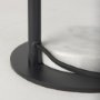 69702 - Sarah 15.0L x 10.0W x 22.2H Arched Black Metal W/Marble Cube and White Shade Table Lamp
