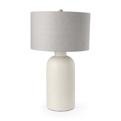 69791 - Cato 20.0L x 20.0W x 33.5H Cream Base W/White Shade Table Lamp