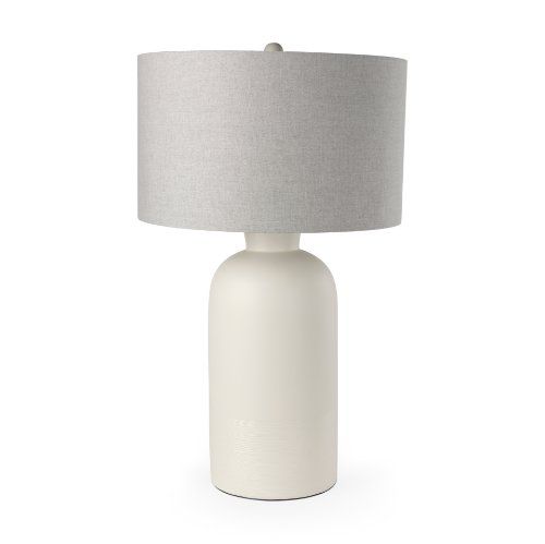 69791 - Cato 20.0L x 20.0W x 33.5H Cream Base W/White Shade Table Lamp