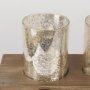 53085 - Benk Wood and Black Metal Five Cup Candle Holder 
