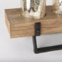 53085 - Benk Wood and Black Metal Five Cup Candle Holder 