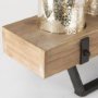 53085 - Benk Wood and Black Metal Five Cup Candle Holder 