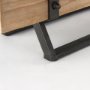 53085 - Benk Wood and Black Metal Five Cup Candle Holder 
