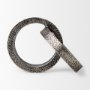 69163 - Rafiki Two Blackened Silver Hammered Finish Metal Conjoined Circles