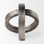 69163 - Rafiki Two Blackened Silver Hammered Finish Metal Conjoined Circles