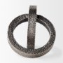 69163 - Rafiki Two Blackened Silver Hammered Finish Metal Conjoined Circles