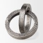 69163 - Rafiki Two Blackened Silver Hammered Finish Metal Conjoined Circles