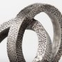 69163 - Rafiki Two Blackened Silver Hammered Finish Metal Conjoined Circles