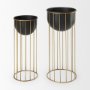 70099 - Danica Set of 2 Matte Black Metal Plant Stands