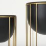 70099 - Danica Set of 2 Matte Black Metal Plant Stands