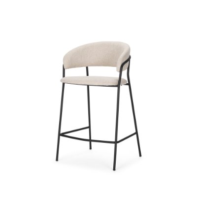 70245 - Carolyn Counter Stool w/ Oatmeal Fabric & Matte Black Metal 