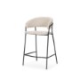 70245 - Carolyn Counter Stool w/ Oatmeal Fabric & Matte Black Metal 