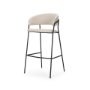 70246 - Carolyn Bar Stool w/ Oatmeal Fabric & Matte Black Metal 