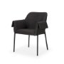 70249 - Brently Dining Chair w/ Gray Fabric & Matte Black Metal Legs