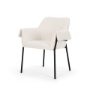 70250 - Brently Dining Chair w/ Cream Boucle Fabric & Matte Black Metal Legs