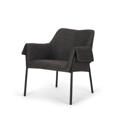 70257 - Brently Accent Chair w/ Gray Fabric & Matte Black Metal Legs