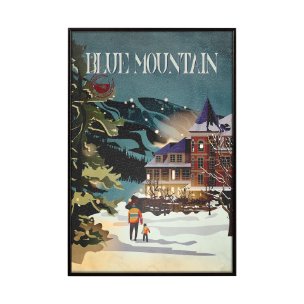 Blue Mountain by Mercana Studio a Hand Embellished Textured Framed Art Print