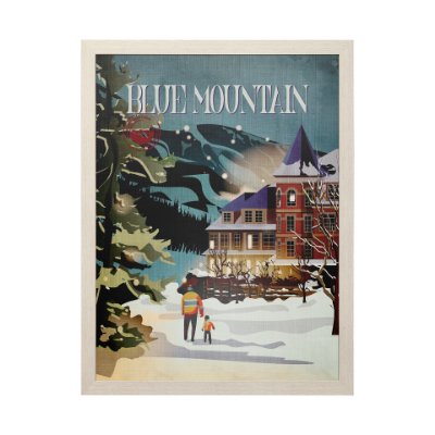 14394 - Blue Mountain by Mercana Studio a Hand Embellished Textured Framed Art Print