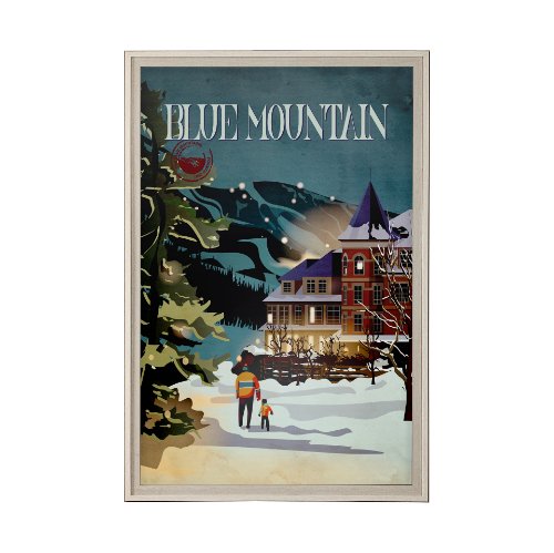 14395 - Blue Mountain by Simeng a Framed Art Print Matted under Glass