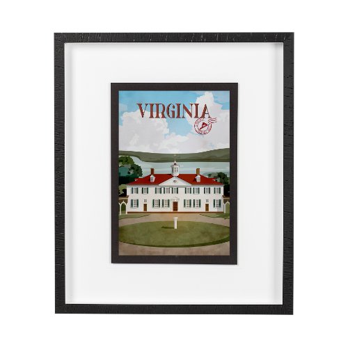 14396 - Virginia Go USA (M) by Mercana Studio a Framed Art Print Matted under Glass