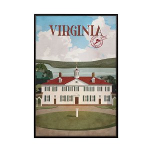 Virginia Go USA (SM) by Mercana Studio a Hand Embellished Decograph Framed Art Print