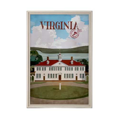 14399 - Virginia Go USA (XL) by Mercana Studio a Hand Embellished Decograph Framed Art Print under Glass