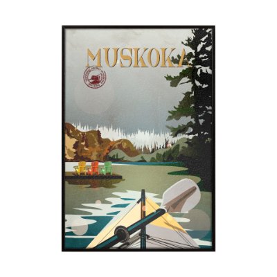 14401 - Muskoka Go Canada (SM) by Mercana Studio a Hand Embellished Decograph Framed Art Print