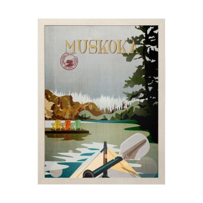 14402 - Muskoka Go Canada (L) by Mercana Studio a Hand Embellished Decograph Framed Art Print