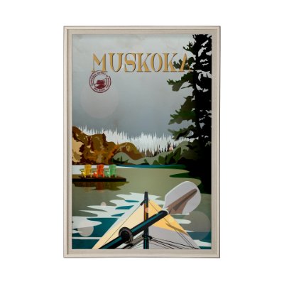 14403 - Muskoka Go Canada (XL) by Mercana Studio a Hand Embellished Decograph Framed Art Print under Glass