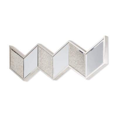 37225 - Cheveronna 36x12 Silver W/Antiquing Wood Frame Mirror