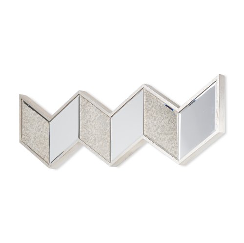 37225 - Cheveronna 36x12 Silver W/Antiquing Wood Frame Mirror