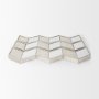 37225 - Cheveronna 36x12 Silver W/Antiquing Wood Frame Mirror