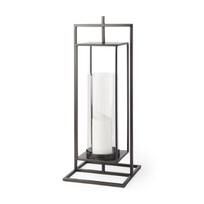 68438 - Albus I Large Black Metal Rectangular Table Candle Holder