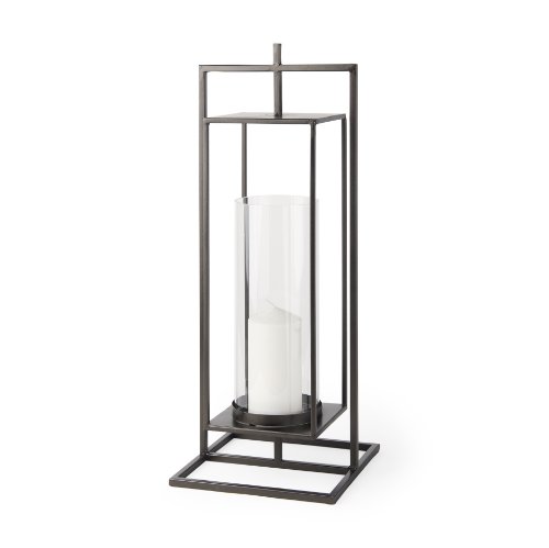 68438 - Albus I Large Black Metal Rectangular Table Candle Holder