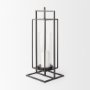 68438 - Albus I Large Black Metal Rectangular Table Candle Holder