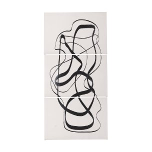 Free Lines Creamy (Set of 3) by Mercana Studio a Hand Embellished Textured Canvas