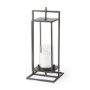 68439 - Albus II Small Black Metal Rectangular Table Candle Holder 