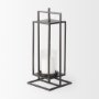 68439 - Albus II Small Black Metal Rectangular Table Candle Holder 