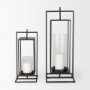 68439 - Albus II Small Black Metal Rectangular Table Candle Holder 