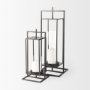 68439 - Albus II Small Black Metal Rectangular Table Candle Holder 