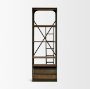 50372-AB - Brodie VII 32L x 22W x 94H Brown Wood Gun-Metal Bracing Four Shelf Shelving Unit