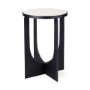 69673 - Patrick 23"H White Marble Top w/ Matte Black Metal Accent Table 