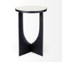69673 - Patrick 23"H White Marble Top w/ Matte Black Metal Accent Table 