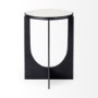 69673 - Patrick 23"H White Marble Top w/ Matte Black Metal Accent Table 