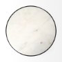 69673 - Patrick 23"H White Marble Top w/ Matte Black Metal Accent Table 