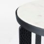 69673 - Patrick 23"H White Marble Top w/ Matte Black Metal Accent Table 