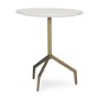70153 - Serre Marble Top 3 Prong Gold Metal Base End Table 