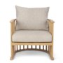 69826 - Kopari Beige Fabric W/Light Brown Wood Accent Chair