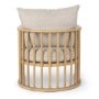 69826 - Kopari Beige Fabric W/Light Brown Wood Accent Chair